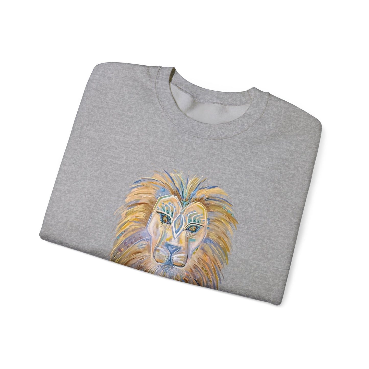 Lion Head Painting Crewneck Sweatshirt |original painting  made for Digital Artwork reproduction, Lion Portrait