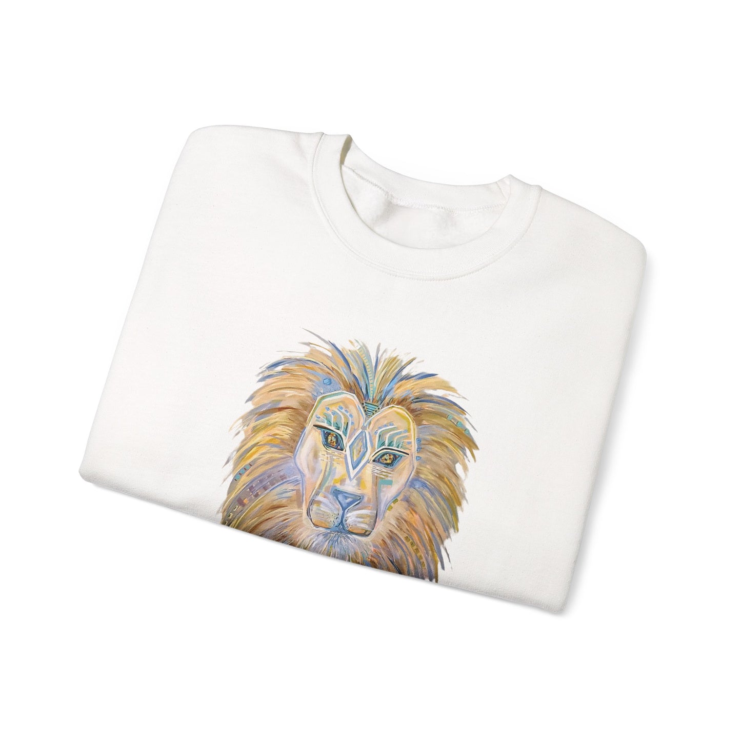 Lion Head Painting Crewneck Sweatshirt |original painting  made for Digital Artwork reproduction, Lion Portrait